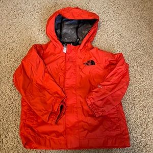 North Face orange rain jacket